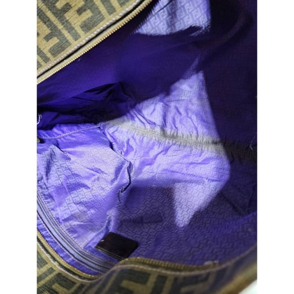 Authentic FENDI Zucca Spalmati Medium Roll Tote Bag Tobacco Brown - Picture 15 of 16